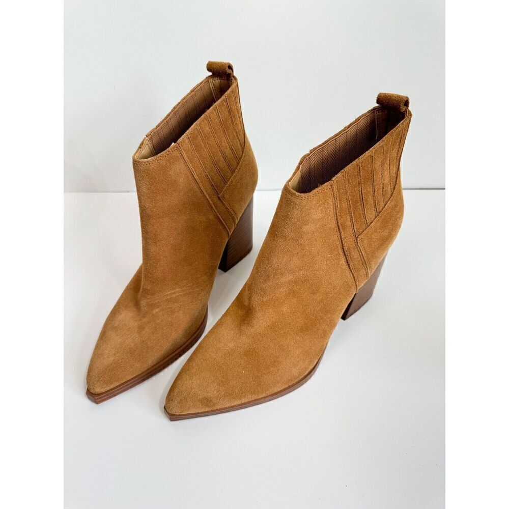 Marc Fisher Orlanda Southwestern Brown Suede Western Boho Ankle Bootie Size 9 - Picture 2 of 5